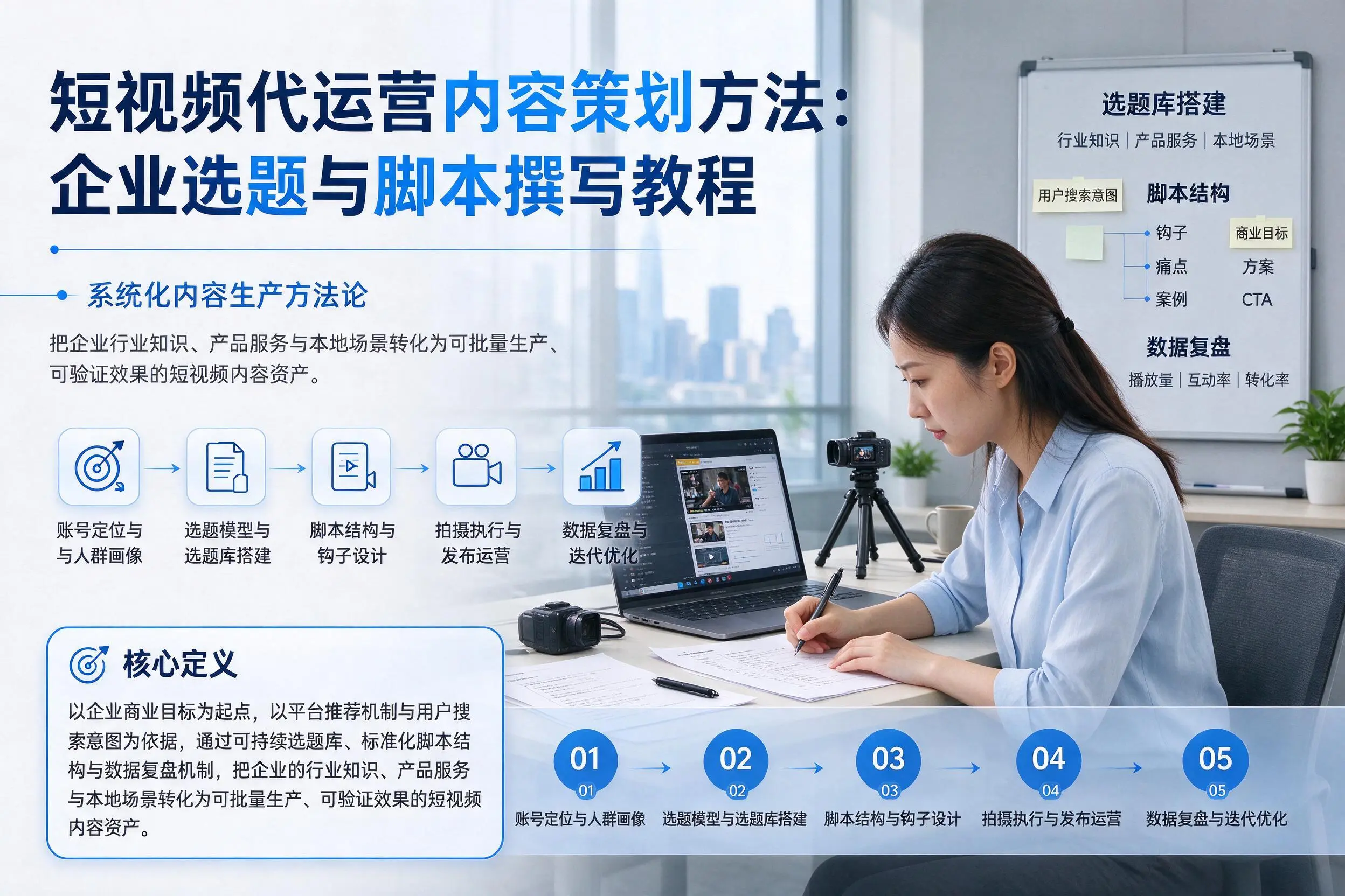 短视频代运营内容策划方法：三明企业选题与脚本撰写教程