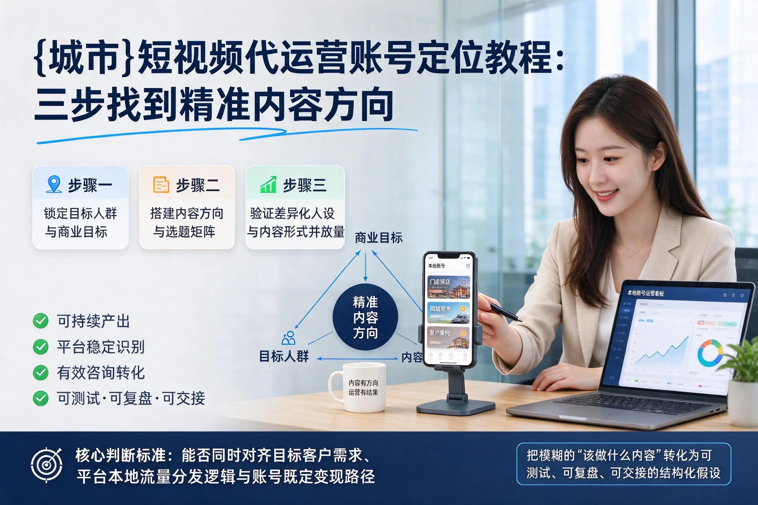三明短视频代运营账号定位教程：三步找到精准内容方向