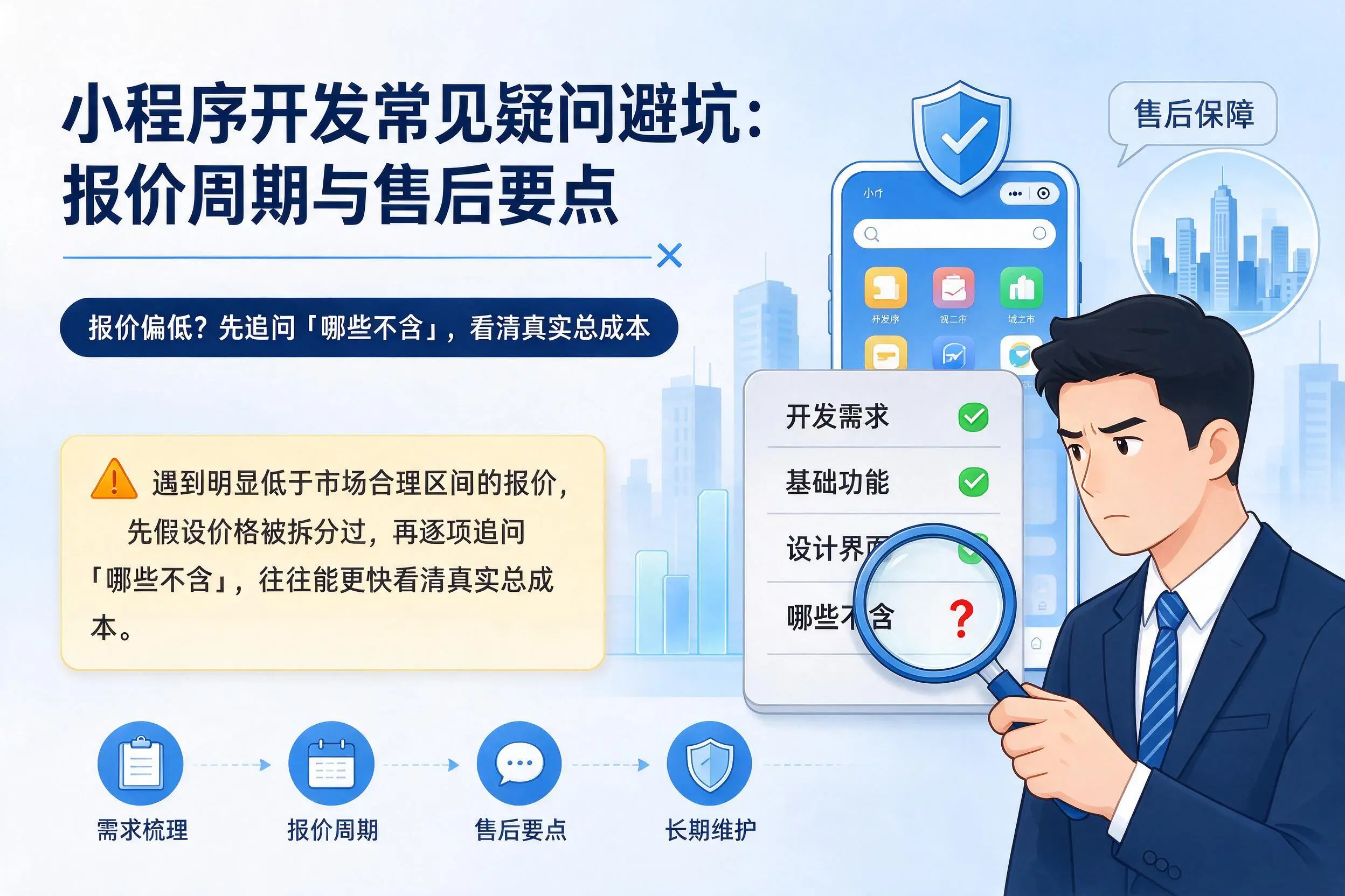 三明小程序开发常见疑问避坑：报价周期与售后要点