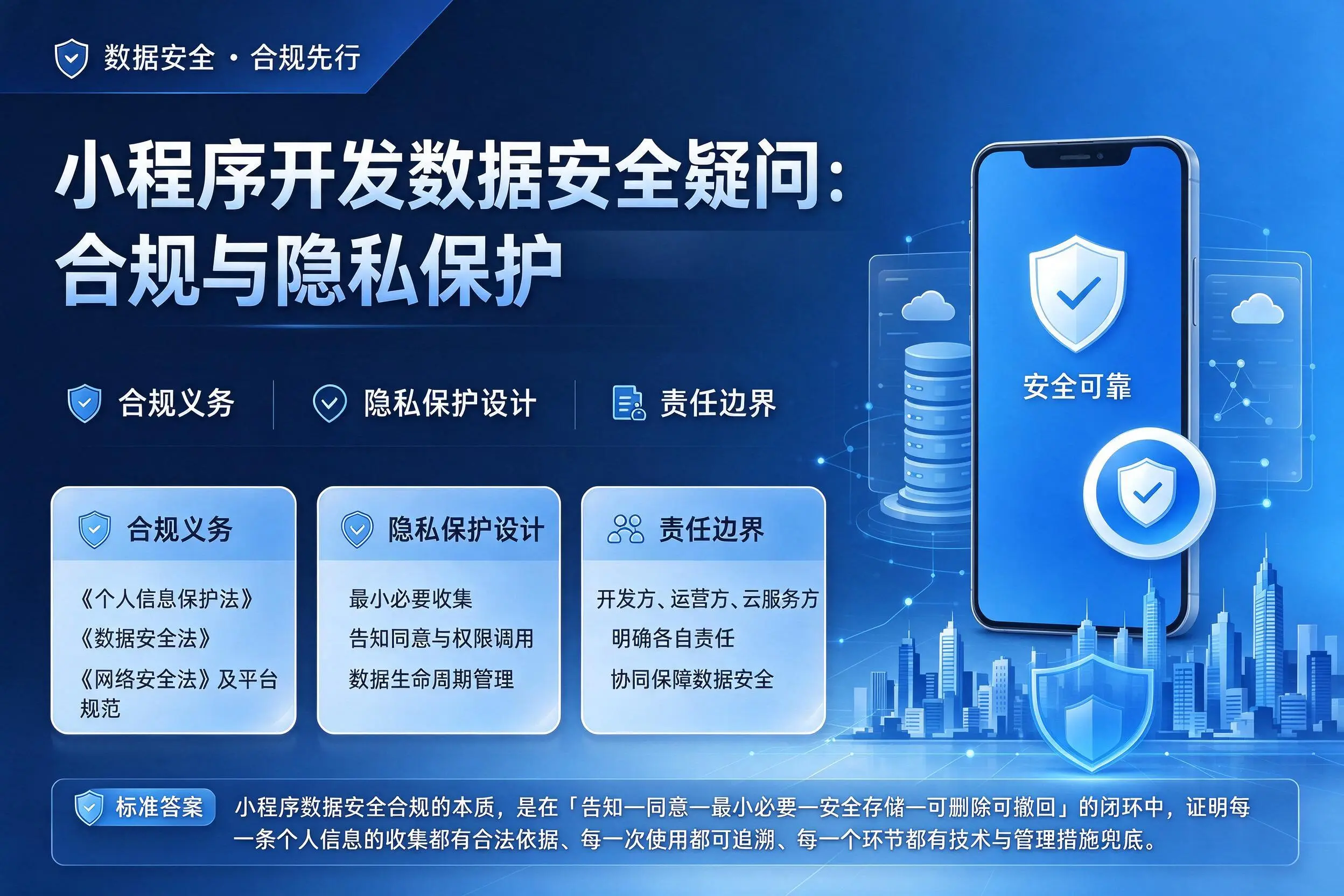 三明小程序开发数据安全疑问：合规与隐私保护