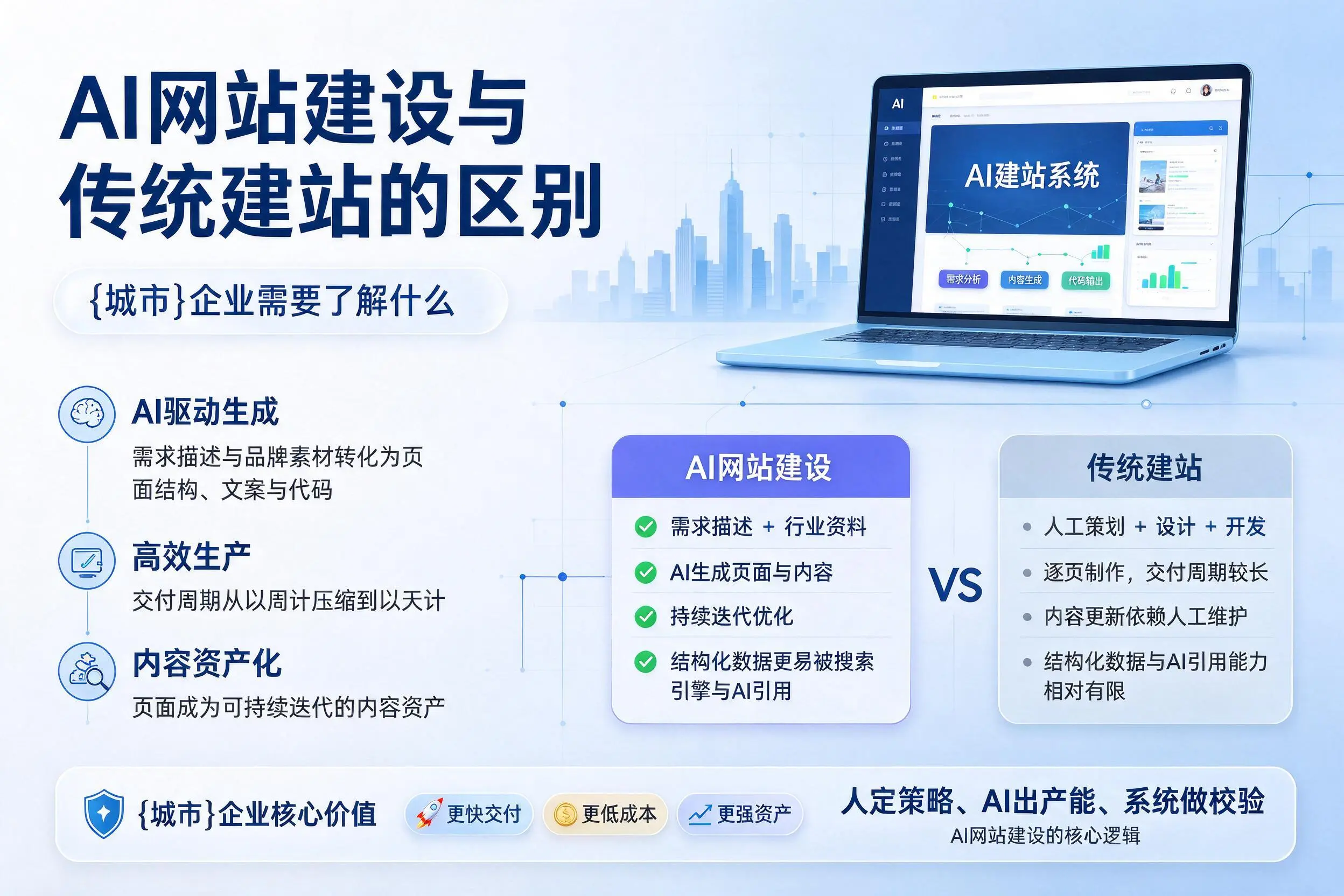 AI网站建设与传统建站的区别,三明企业需要了解什么