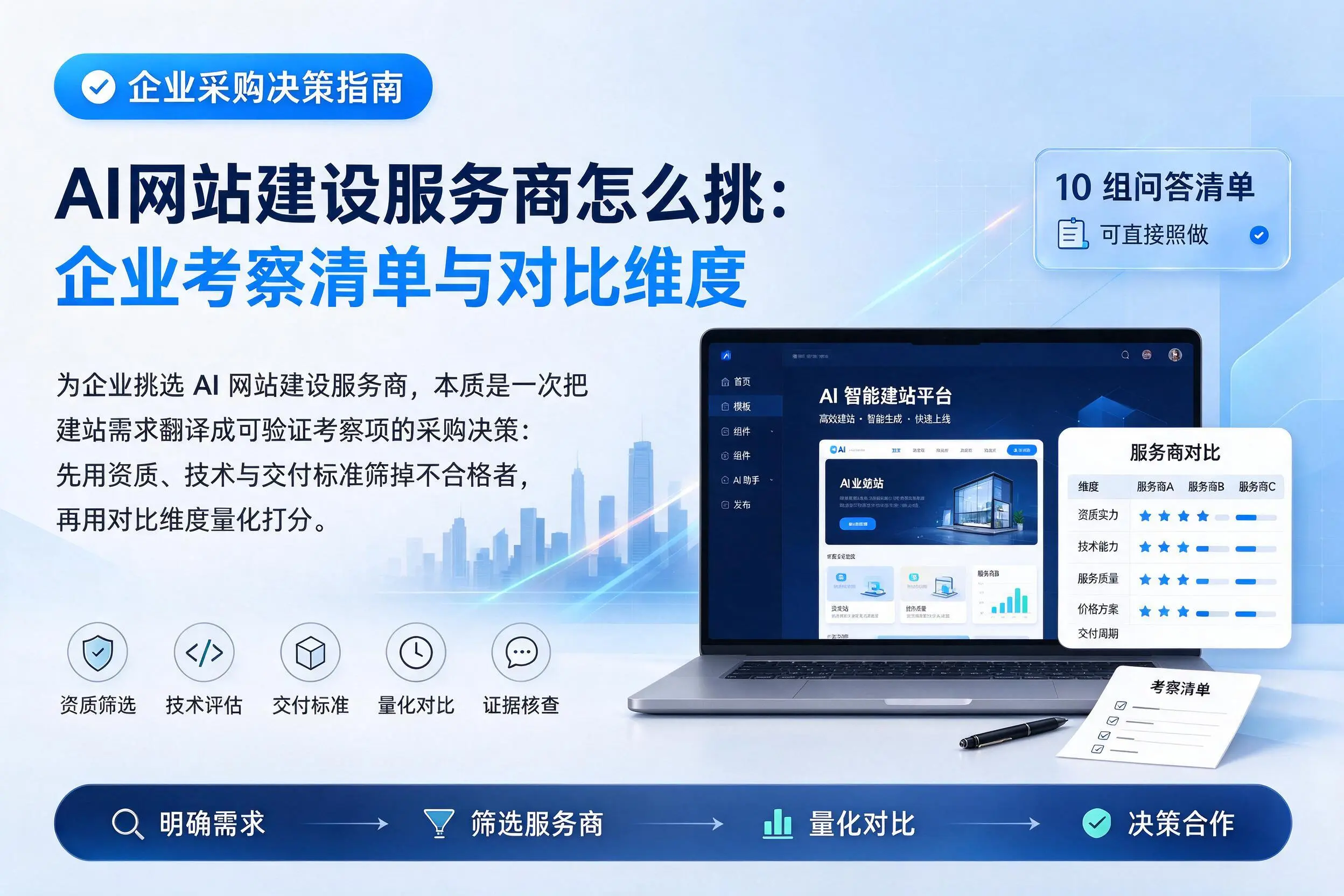 AI网站建设服务商怎么挑:三明企业考察清单与对比维度