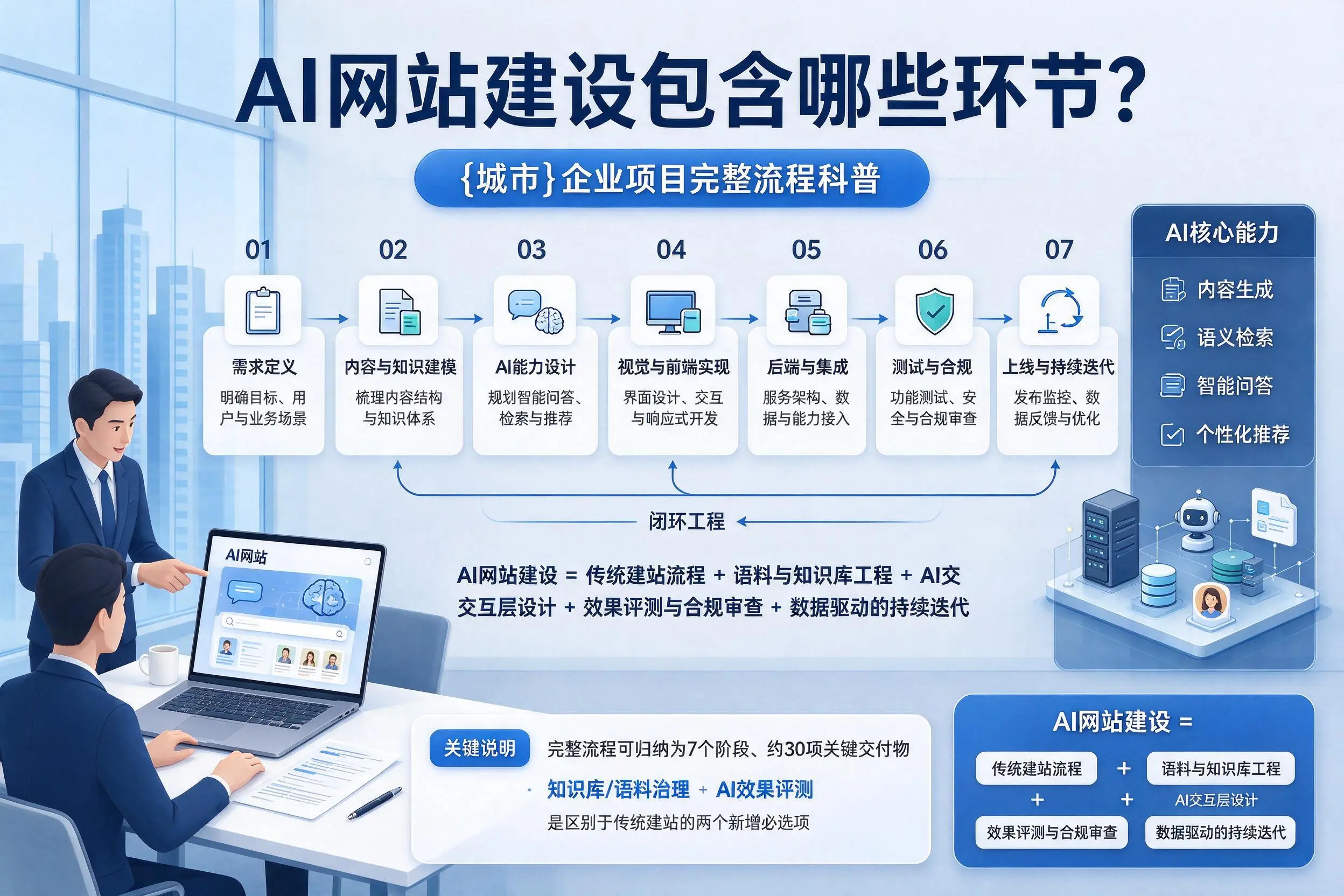 AI网站建设包含哪些环节？三明企业项目完整流程科普