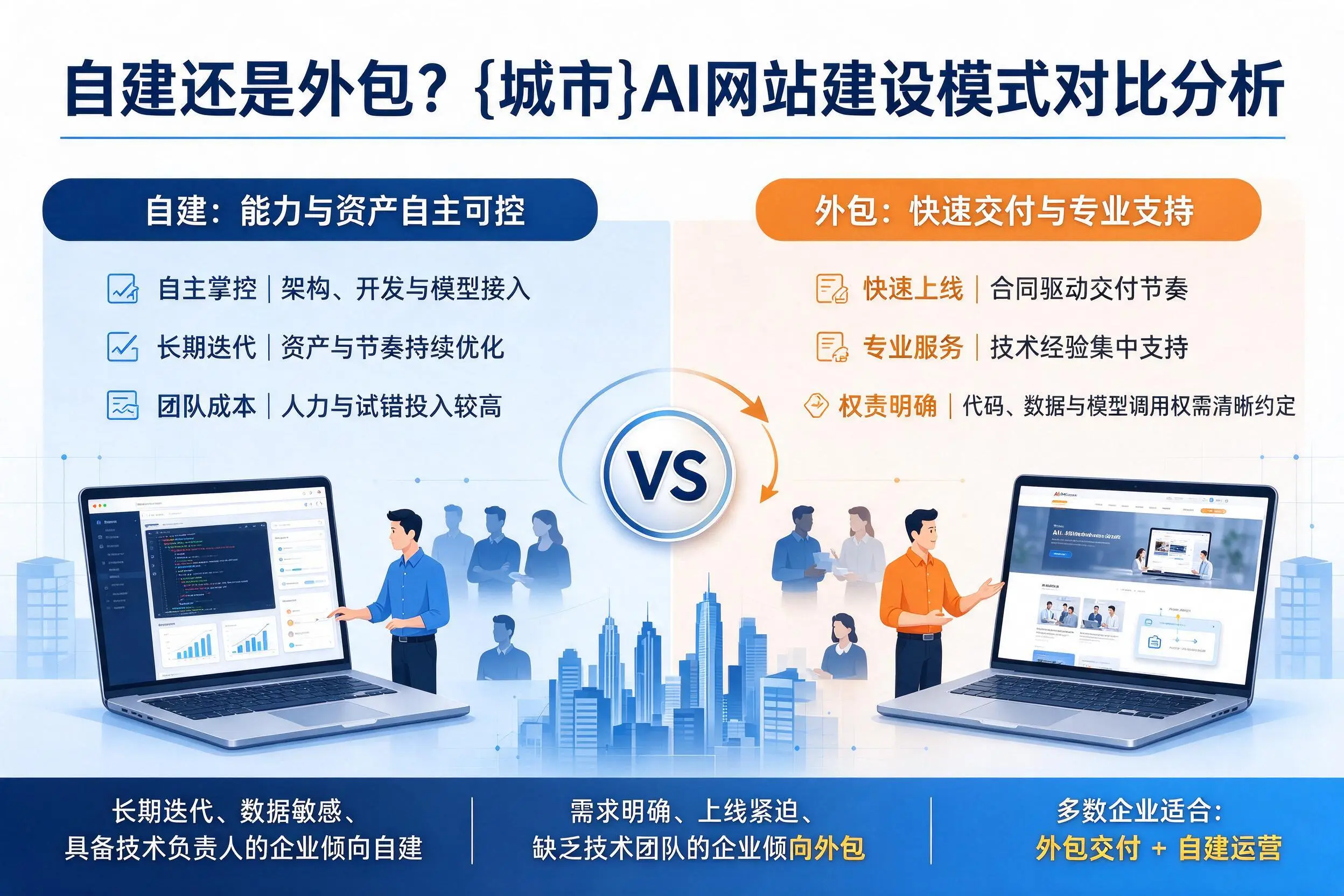 自建还是外包?三明AI网站建设模式对比分析